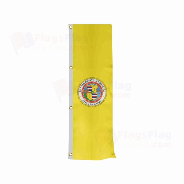 Honolulu Hawaii Vertically Raised Flags