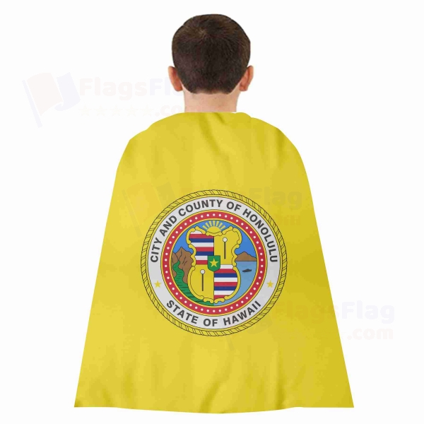 Honolulu Hawaii Woven Fabric Cloak Digital Printing