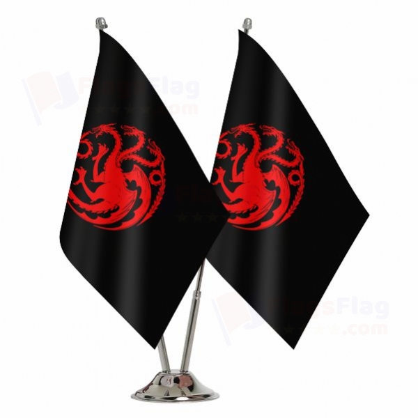 House Targaryen 2 Table Flags