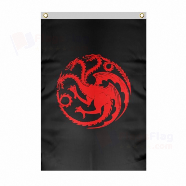 House Targaryen Large Size Flag Hanging on Building