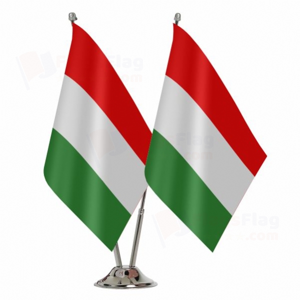 Hungary 2 Table Flags