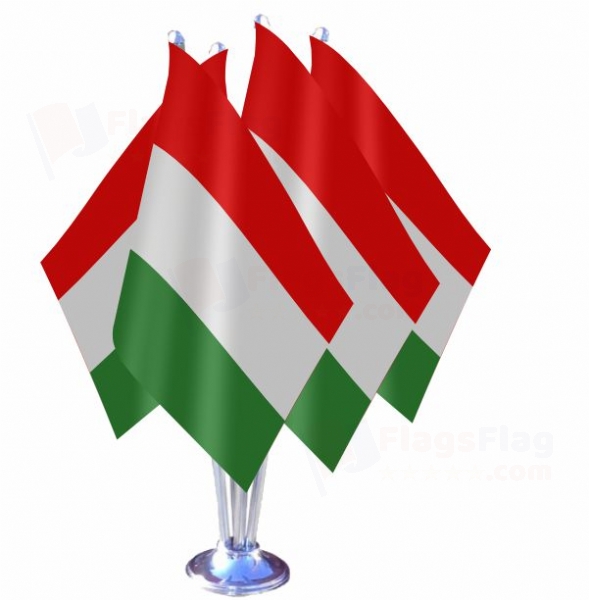 Hungary Quadruple Table Flag