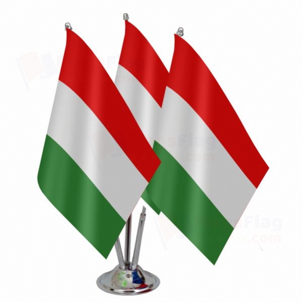Hungary Triple Table Flag