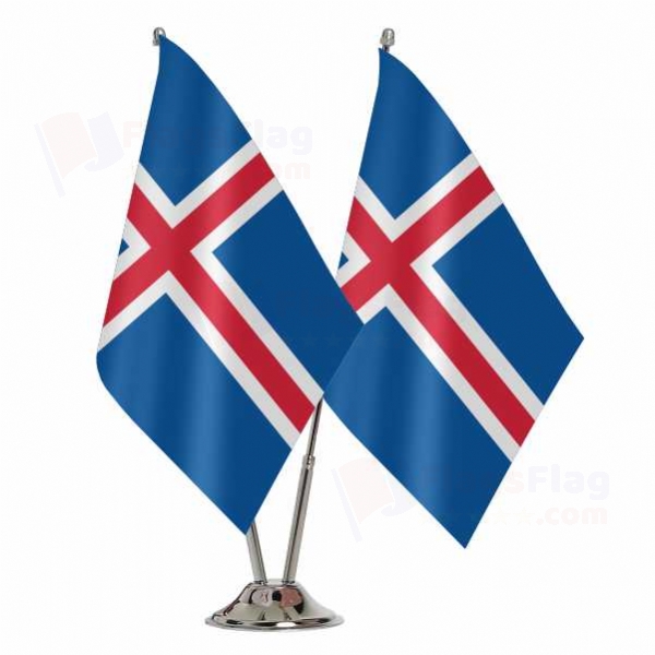 Iceland 2 Table Flags