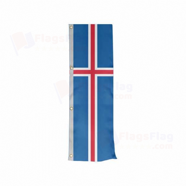 Iceland Vertically Raised Flags