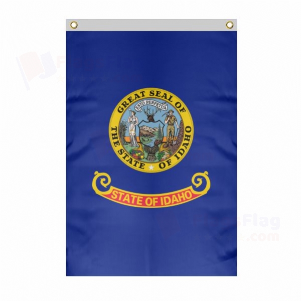 Idaho Large Size Flag Hanging on Building