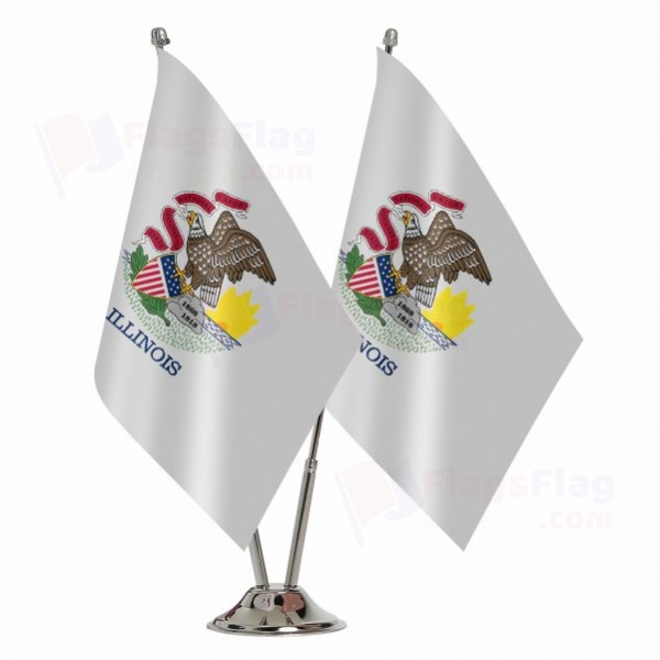 Illinois 2 Table Flags