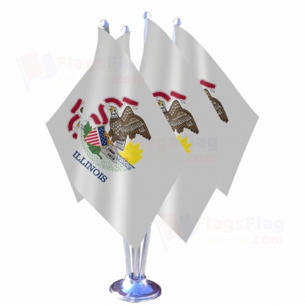 Illinois Quadruple Table Flag