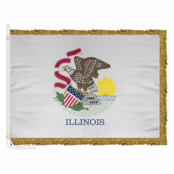 Illinois Satin Office Flag