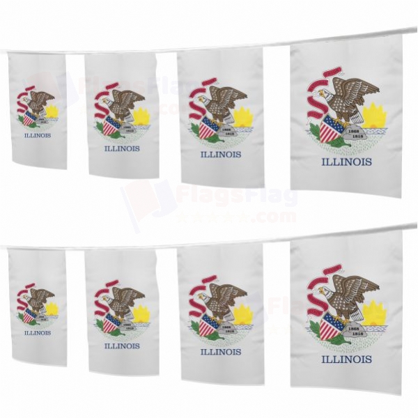 Illinois Square String Flags