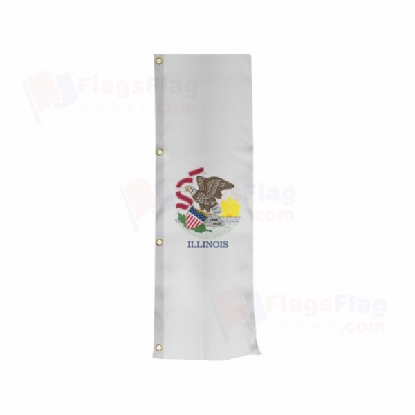 Illinois Vertically Raised Flags