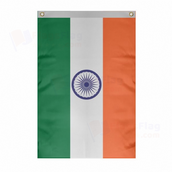india Large Size Flag Hanging on Building