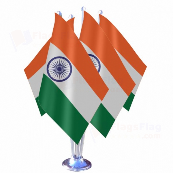 india Quadruple Table Flag