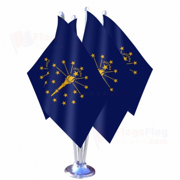 Indiana Quadruple Table Flag