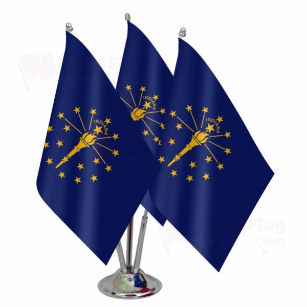Indiana Triple Table Flag