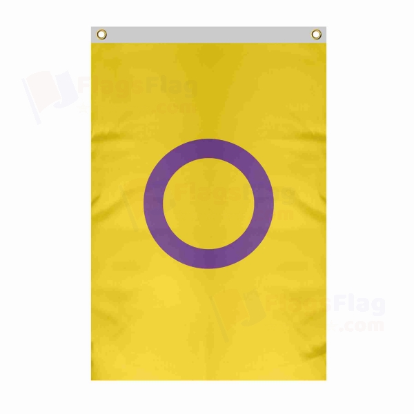 Intersex Pride Large Size Flag Hanging on Building