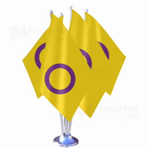 Intersex Pride Quadruple Table Flag