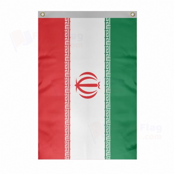 iran Large Size Flag Hanging on Building