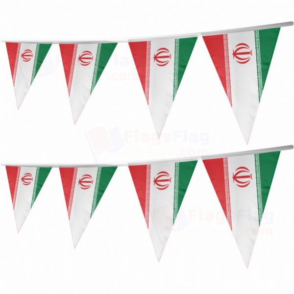 iran Stringed Triangle Flag