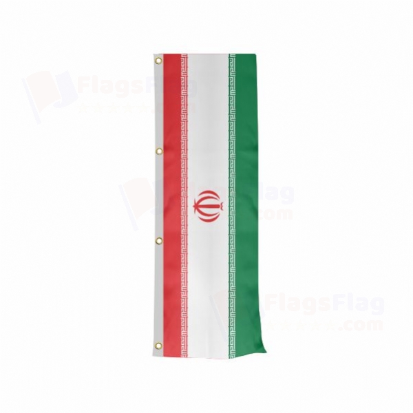 iran Vertically Raised Flags