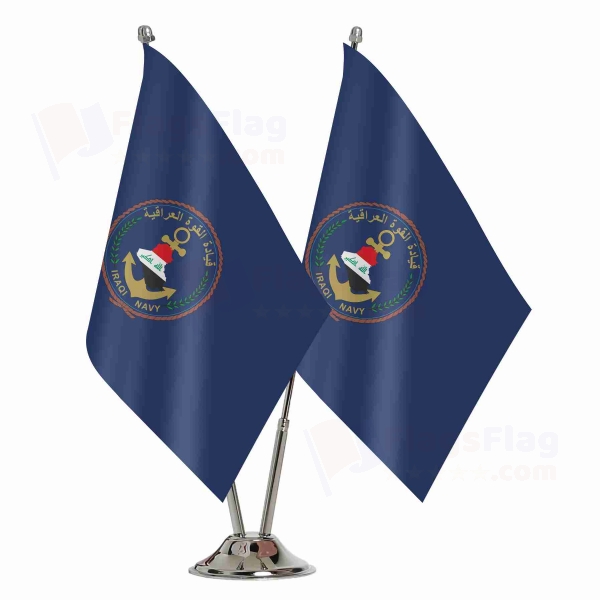 Iraqi Navy 2 Table Flags