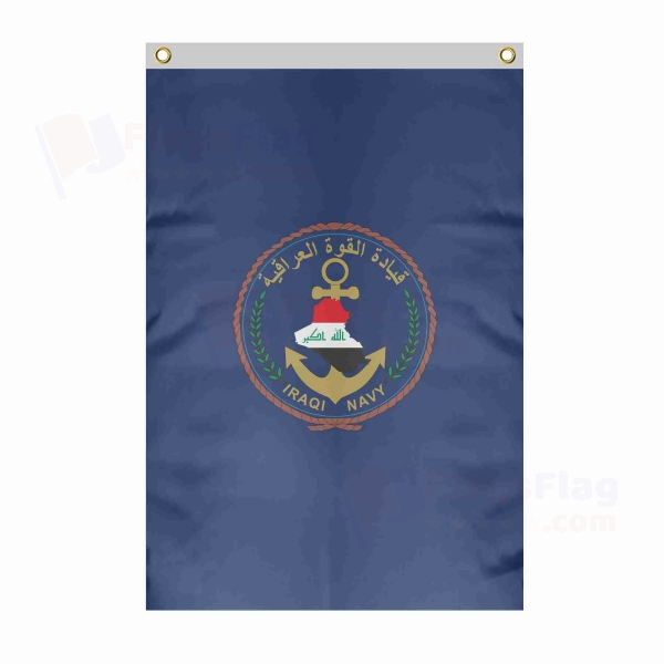Iraqi Navy Large Size Flag Hanging on Building