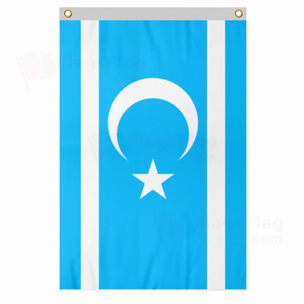 Iraqi Turkmen Large Size Flag Hanging on Building