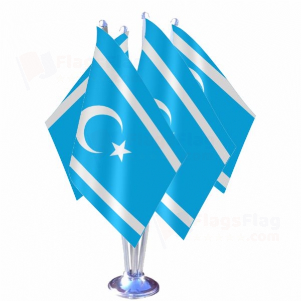 Iraqi Turkmen Quadruple Table Flag