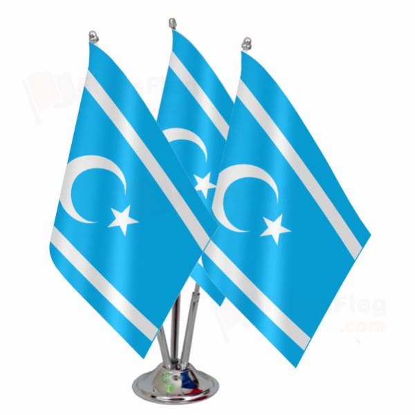 Iraqi Turkmen Triple Table Flag