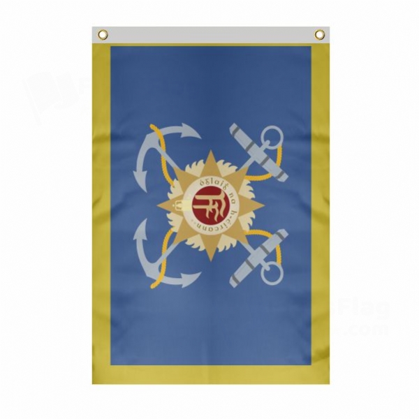Irish Naval Large Size Flag Hanging on Building