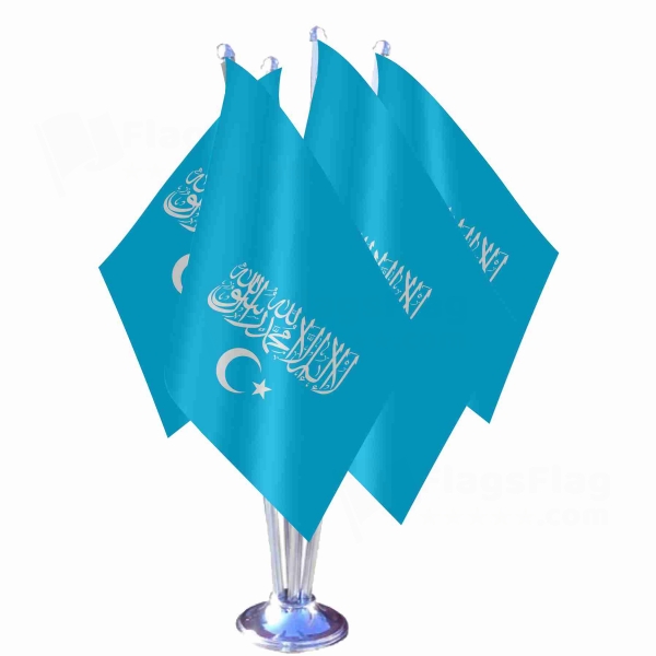 Islamic Republic Of East Turkestan Quadruple Table Flag
