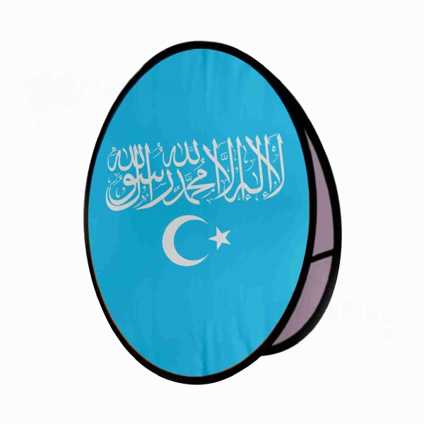 Islamic Republic Of East Turkestan Round Cloth Banner Display Stands
