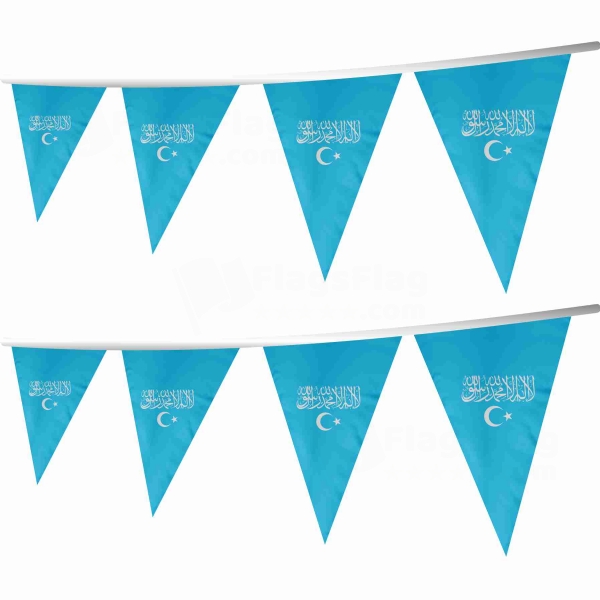 Islamic Republic Of East Turkestan Stringed Triangle Flag