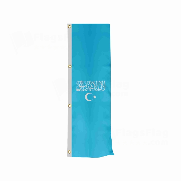 Islamic Republic Of East Turkestan Vertically Raised Flags