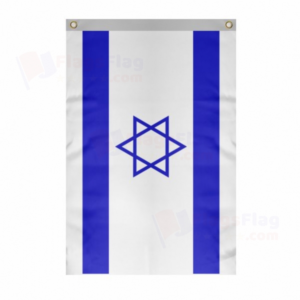 israel Large Size Flag Hanging on Building
