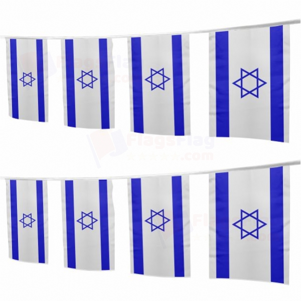 israel Square String Flags