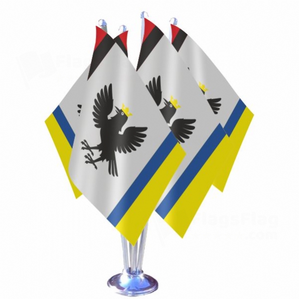 Ivano Frankivsk Oblast Quadruple Table Flag