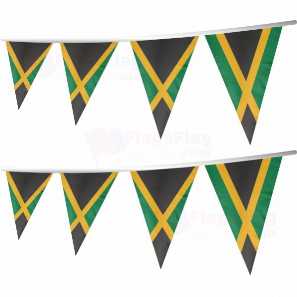 Jamaica Stringed Triangle Flag