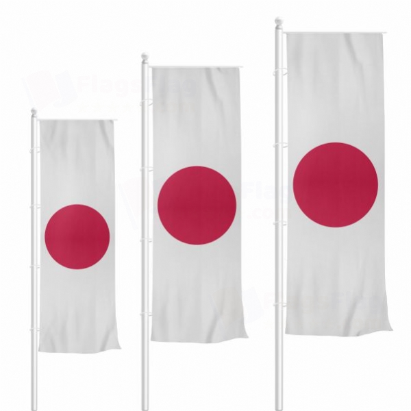 Japan Vertically Raised Flags