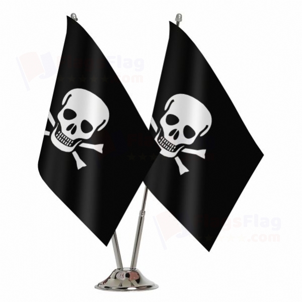 Jolly Roger 2 Table Flags