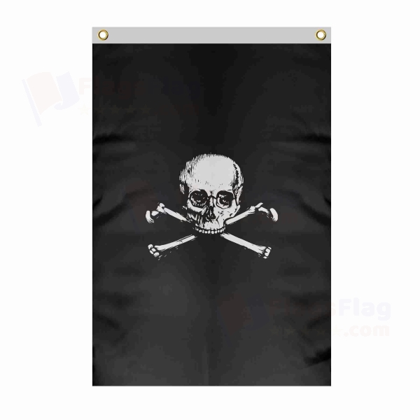 Jolly Roger Jolly Roger Large Size Flag Hanging on Building