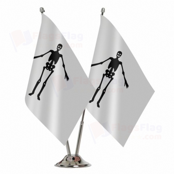 Jolly Roger La Buse 2 Table Flags