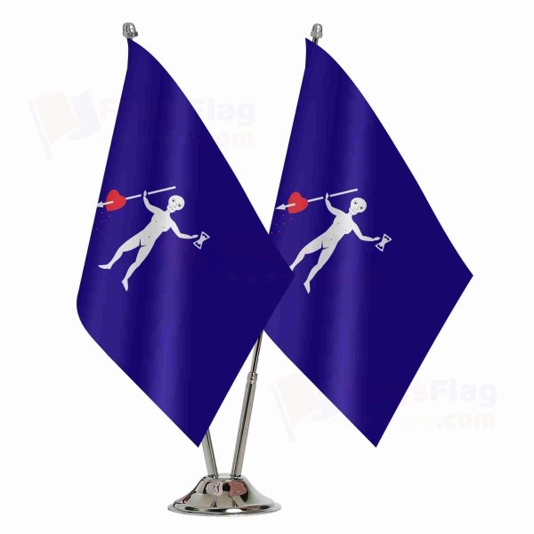 Jolly Roger Pirate 2 Table Flags