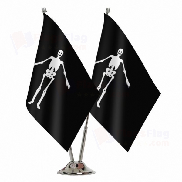 Jolly Roger pirate John Cole Binary Table Flag