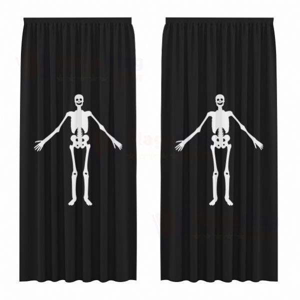 Jolly Roger pirate John Cole Digital Printed Curtains