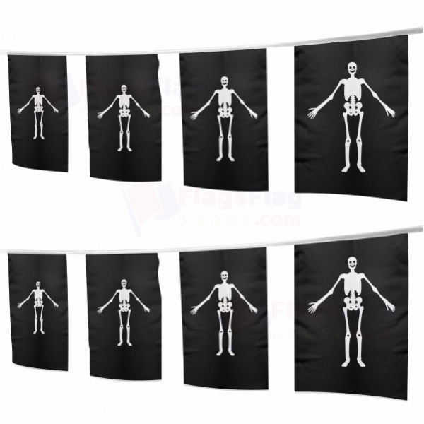 Jolly Roger pirate John Cole Square String Flags