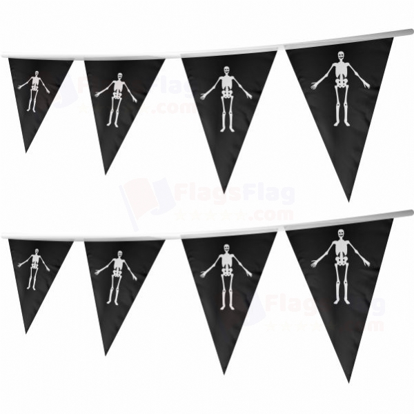 Jolly Roger pirate John Cole Stringed Triangle Flag