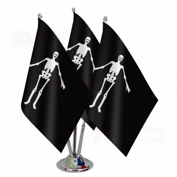 Jolly Roger pirate John Cole Triple Table Flag