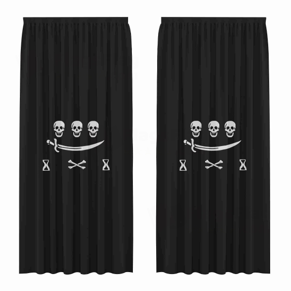 Jolly Roger Pirate Of Jean Thomas Dullien Digital Printed Curtains