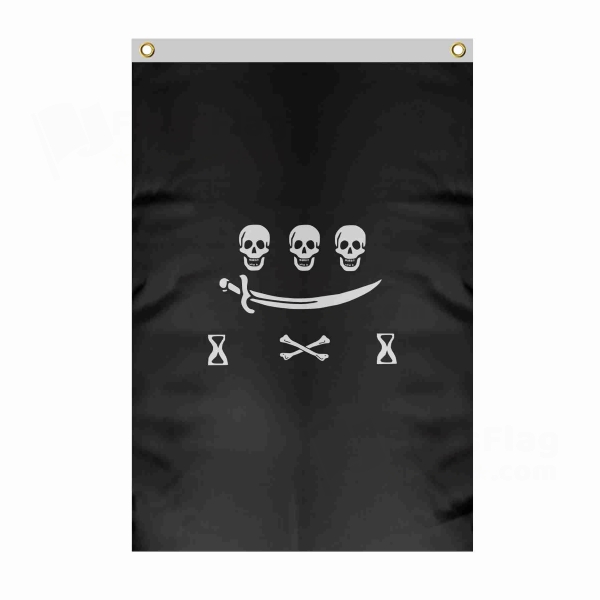Jolly Roger Pirate Of Jean Thomas Dullien Large Size Flag Hanging on Building